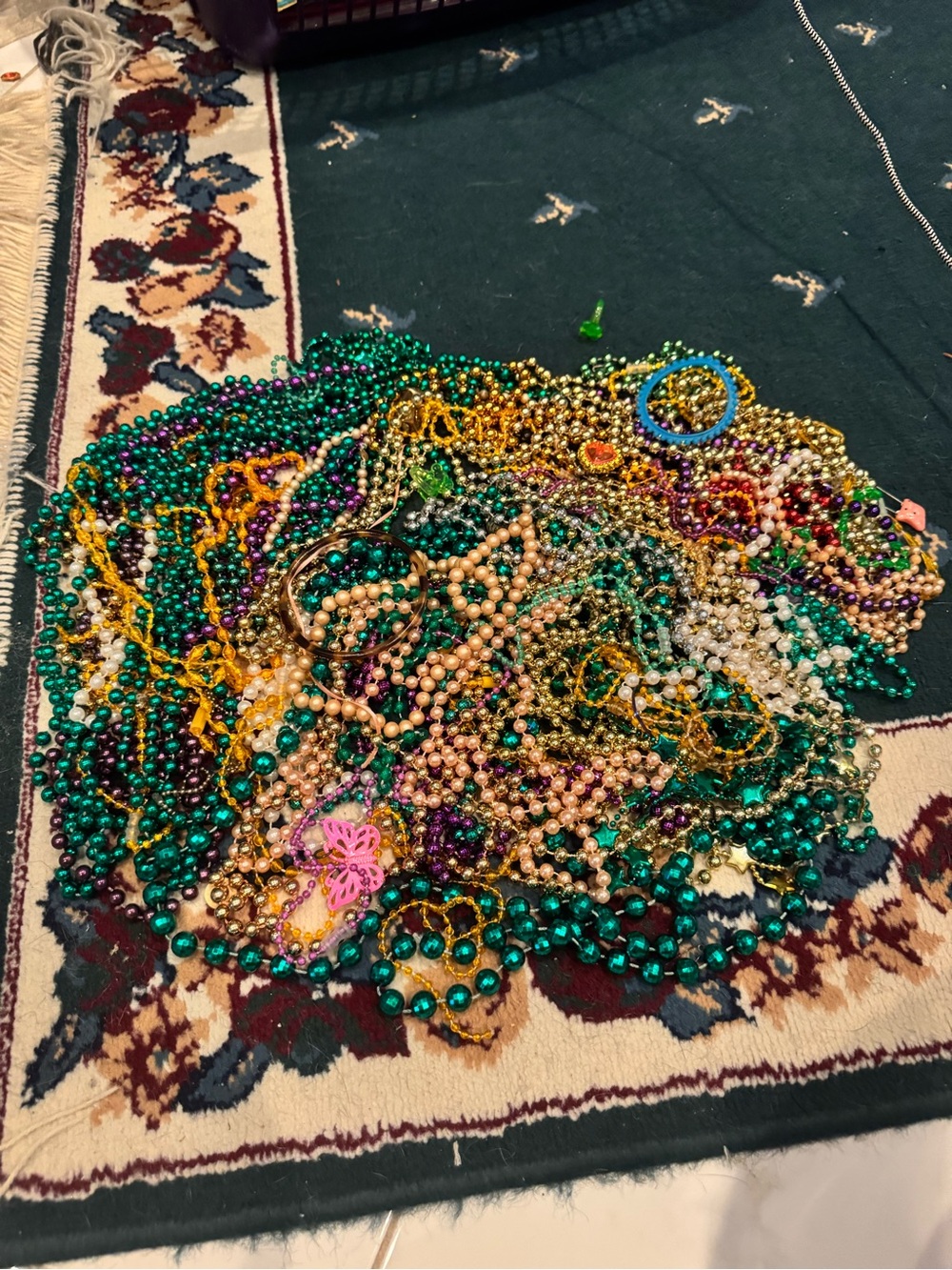 Assorted Women's Beaded Necklace Set in Green, Gold, Purple